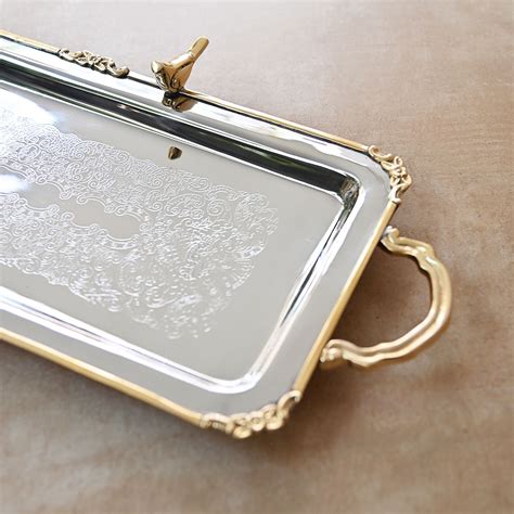 Fancy Silver Tray with Handles – Mora Taara