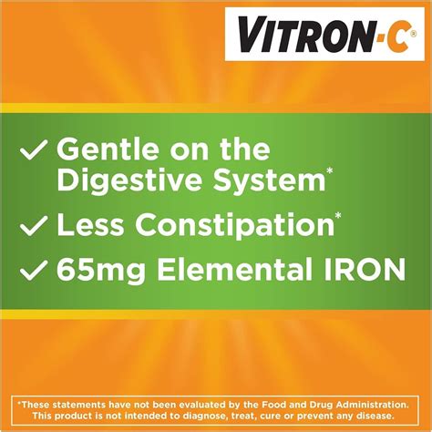 Vitron-C Iron Supplement + Vitamin C Coated Tablets 60 ct - Vitron-C | Buy Now with Express ...