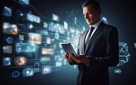 Digital marketing businessman using modern interface payments online ...