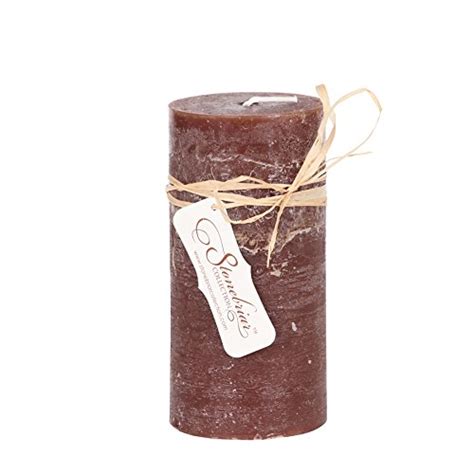 Buy Stonebriar Textured Pillar Candle, 4 by 8-Inch, Mocha Online at Low ...