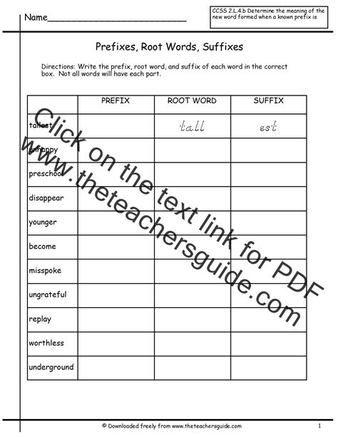 Prefix Suffix Root Word Worksheet - Writing Practice Worksheet