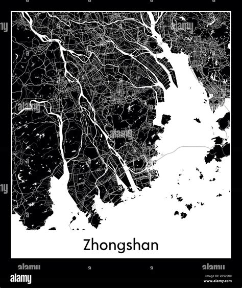 Minimal city map of Zhongshan (China AMinimal city map of Zhongshan (China Asia)sia Stock Vector ...