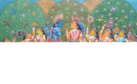 Rasleela | Bengal Pattachitra style by Manoranjan Chitrakar