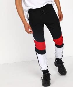 abof by Aditya Birla Colorblock Men Black Track Pants - Buy abof by ...