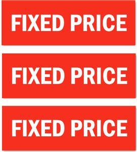 Mindcraftz Fixed Price Sign Board Red color Pack of 3 | 12 x 4 inches ...