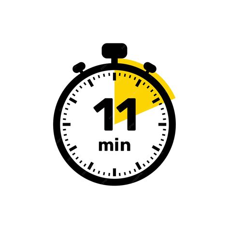 Premium Vector | 11 minutes analog clock icon white background design