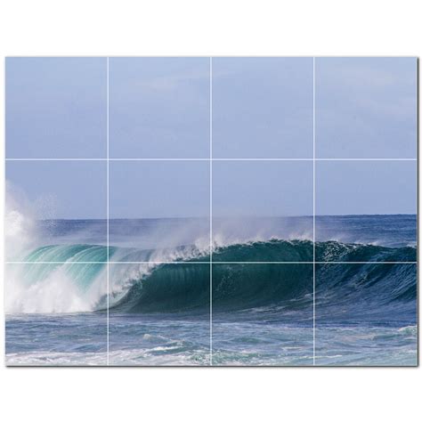 Picture-Tiles.com Waves Photo 4.25'' x 4.25'' Satin Ceramic Decorative ...