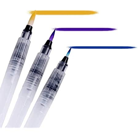 Vishal 3 Sizes Water Brush Pen for Watercolor Calligraphy Drawing Tool ...