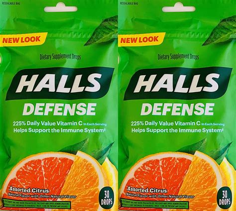 Halls Defense Vitamin C Assorted Citrus Cough Drops, 30-Count (2 Pack) (2 Pack) - Walmart.com