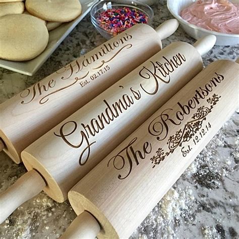 Rolling Pin Real Hardwood Personalize, Customize, Engrave 3 Styles A ...