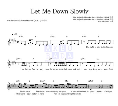 Let Me Down Slowly - Alec Benjamin | Fingerstyle Guitar | TAB + Chords ...