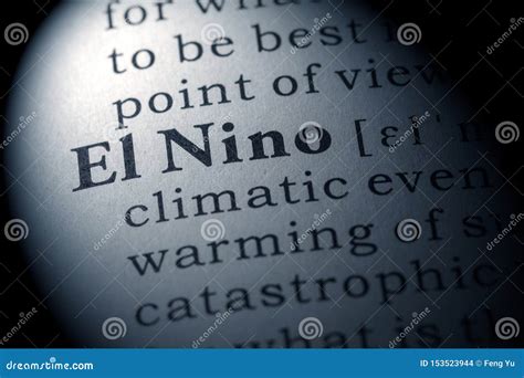 Definition of the Word El Nino Stock Photo - Image of dictionary, blue ...