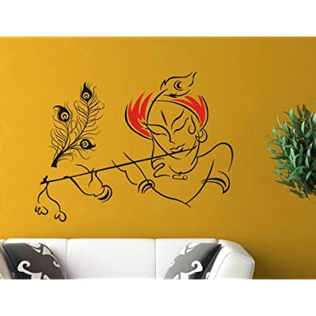 Beautiful Radha Krishna Black Wall Sticker Size(59 * 76) cm : Amazon.in ...