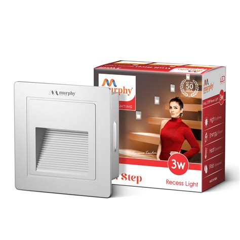 Murphy 3W LED Foot Wall Step Light – Recessed White Body – Murphy Lightings