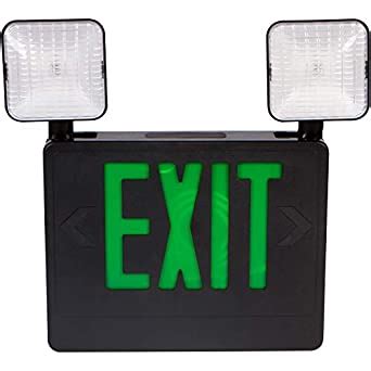 Morris Products 73035 Combo Led Exit Emergency Light Red Led Black ...