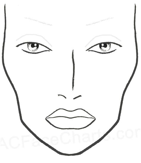 Blank Mac Face Charts Printable Makeup Drawing, Contour Makeup, Body ...