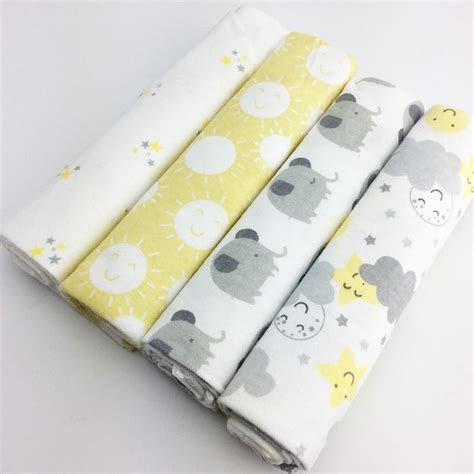 100% Cotton Sunny Elephant Baby Swaddles (Set of Four) – MOMZJOY.COM