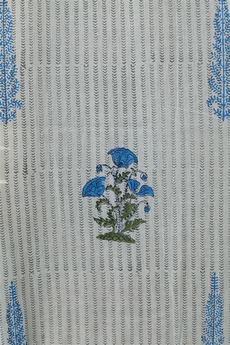 Blockprinted Door Cotton Curtain for home | SootiSyahi Coral Blue
