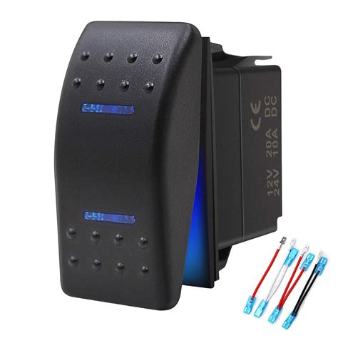 KEING Momentary Waterproof Rocker Switch Toggle - (ON)/Off/(ON) Blue ...