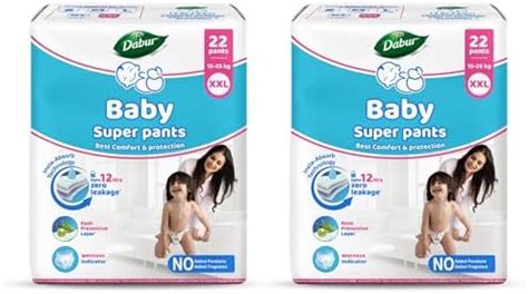 Buy Dabur Baby Super Pants - XXL (44 Pieces) | 15-25 kg | Insta-Absorb ...