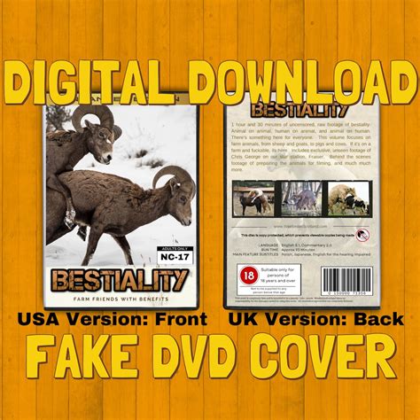 Buy Fake DVD Cover BESTIALITY Prank Download, Print at Home, Prank Gift ...