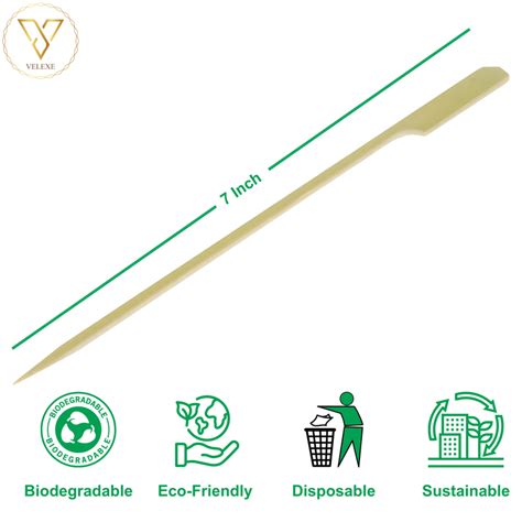 VELEXE Wooden Gun Skewers | 4–8 Inch Paddle BBQ Sticks for Kababs ...