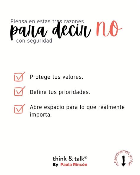 Decir "No" es un acto de valentía y liderazgo que protege tus valores ...