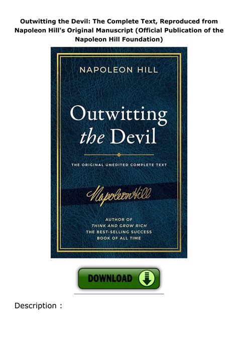 PDF Outwitting the Devil: The Complete Text, Reproduced from Napoleon ...