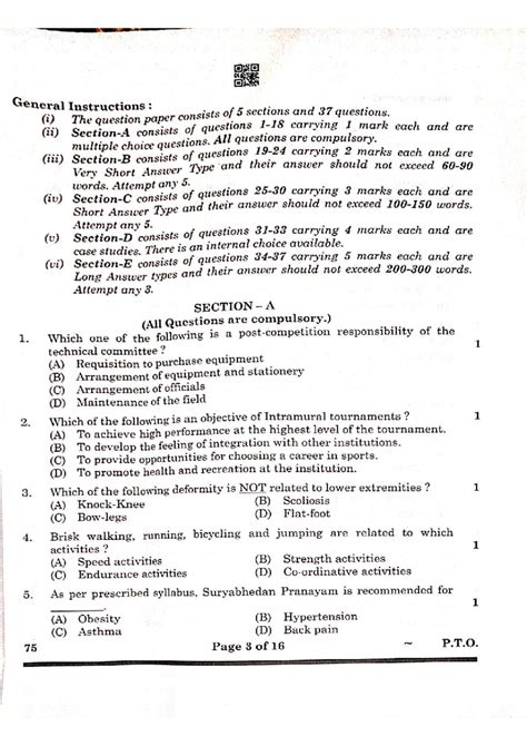 Class 12 PE QP 2025: Structure, Marking Criteria & Key Topics - Studocu
