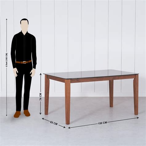 Buy Paco Solid Wood 6-Seater Dining Table - Grey from Home Centre at ...