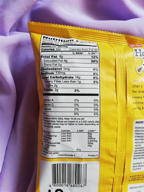 Honey Butter Chips Nutrition Facts at Eileen Porras blog