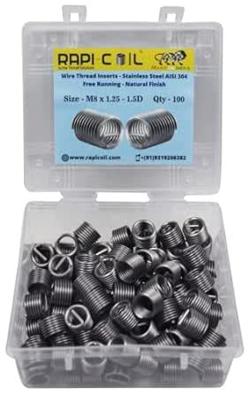 RAPI-COIL® 304 Stainless Steel Metric - Wire Thread Inserts Kit (M8 x 1 ...