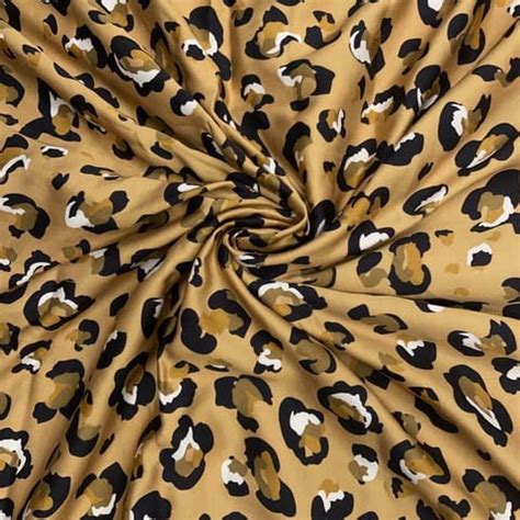 Mustard Colour Abstract Modal Satin Print Fabric