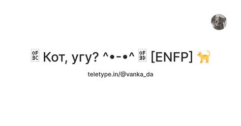 Кот, угу? ^•-•^ ༽ [ENFP] 🐈 — Teletype