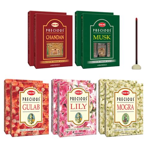 HEM Precious 5 Variant Assorted Incense Dhoop Sticks Set of 2 | 5 Packs ...
