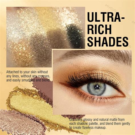 KYDA 12 Colors Golden Eyeshadow Palette, Ultra-rich India | Ubuy