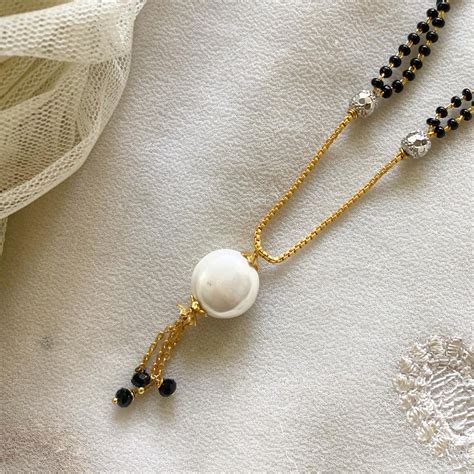 Pearl gold mangalsutra chain - Adorna