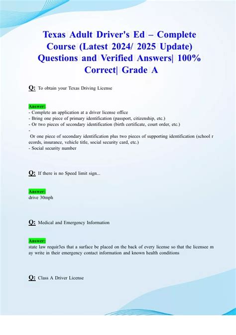 Texas Adult Driver's Ed – Complete Course (Latest 2024/ 2025 Update ...