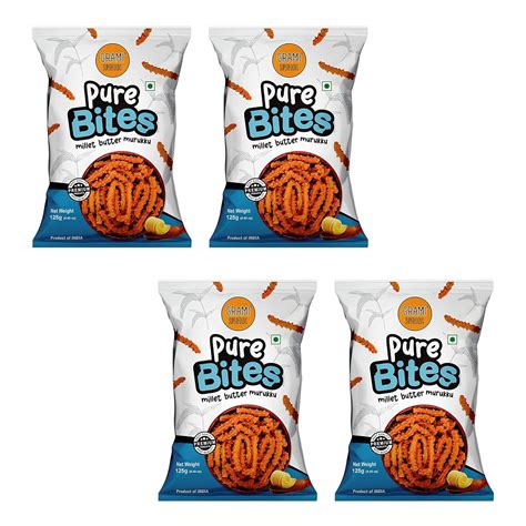 Grami Superfoods Pure Bites Millet Butter Murukku / Chakli - Pack of 4 ...