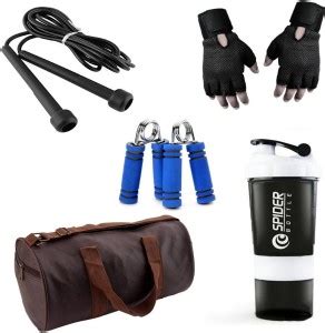 Rocket Sales Combo Of Leatherite (Brown) Gym Bag, Gloves (Black ...