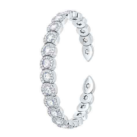 White Gold And Diamond Rose Cut Flexi... | Bracelet | Sotheby's