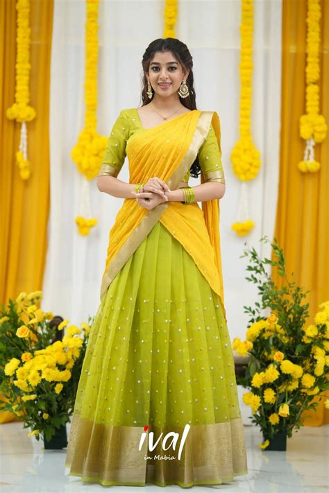 Buy Izhaiyini Organza Half Sarees | Elegant Organza Wear Online ...