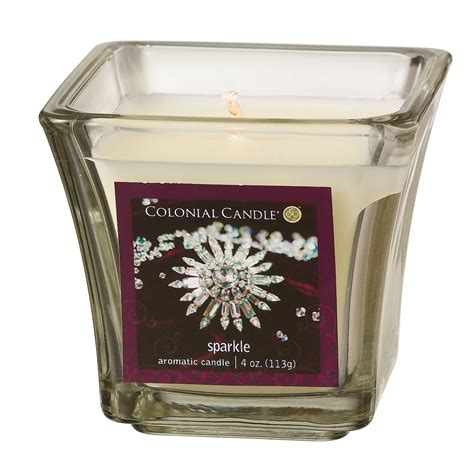 Colonial Candle Sparkle 4 oz Scented Square Flared Jar Candle : Amazon ...