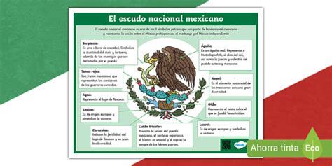 El escudo nacional mexicano cartel (teacher made) - Twinkl