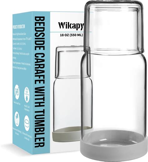 Amazon.com: Wikapy Bedside Water Carafe and Glass Set, Night Bedside ...