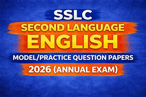 SSLC Second Language English Model/Practice Question Papers 2026 ...