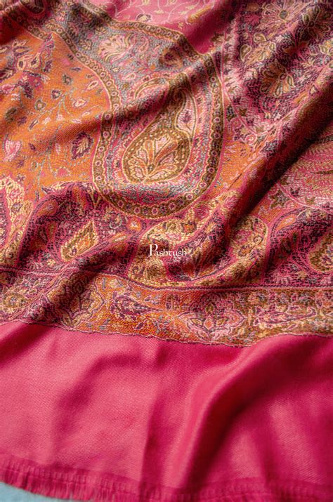 Pashtush Mens Faux Pashmina Stole, Design, Dark Pink – Pashtush Shawl Store