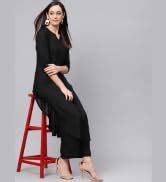 Buy idaLia Women's Off White Hand Block Printed Cotton A-line Kurta Set ...