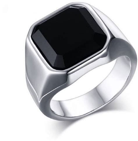 Black Stone Ring - Buy Black Stone Ring online at Best Prices in India ...