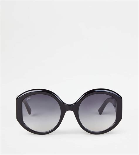 Woman BLACK Round Sunglasses XOW03495523KR2PZB999 | Tods
